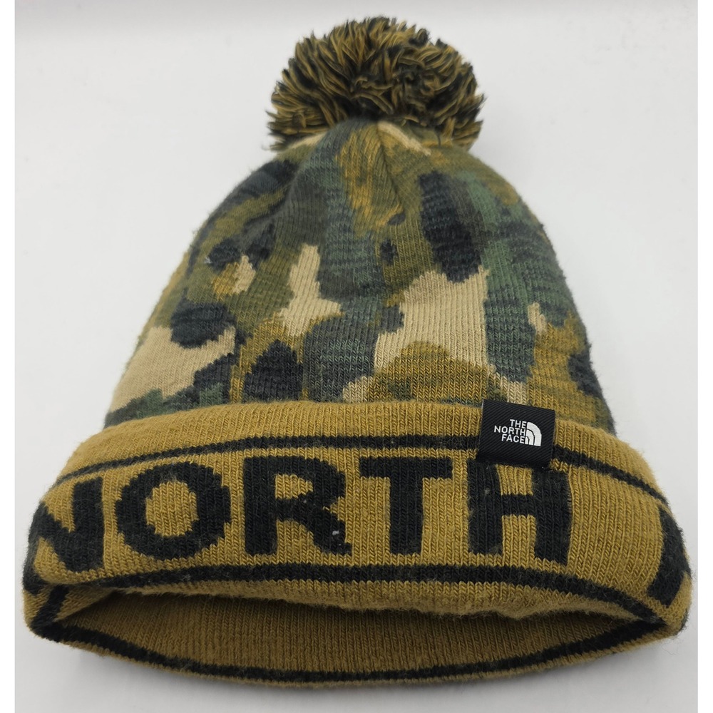 The North Face Kids Camo Pom‎ Pom Beanie Hat S P